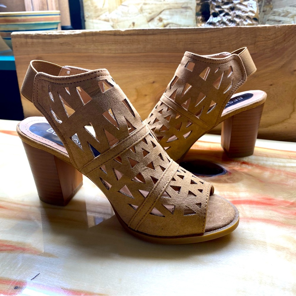 Beston Peep Toe Heel Slip On
